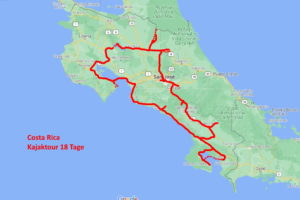 Route Kajak Tour Costa Rica